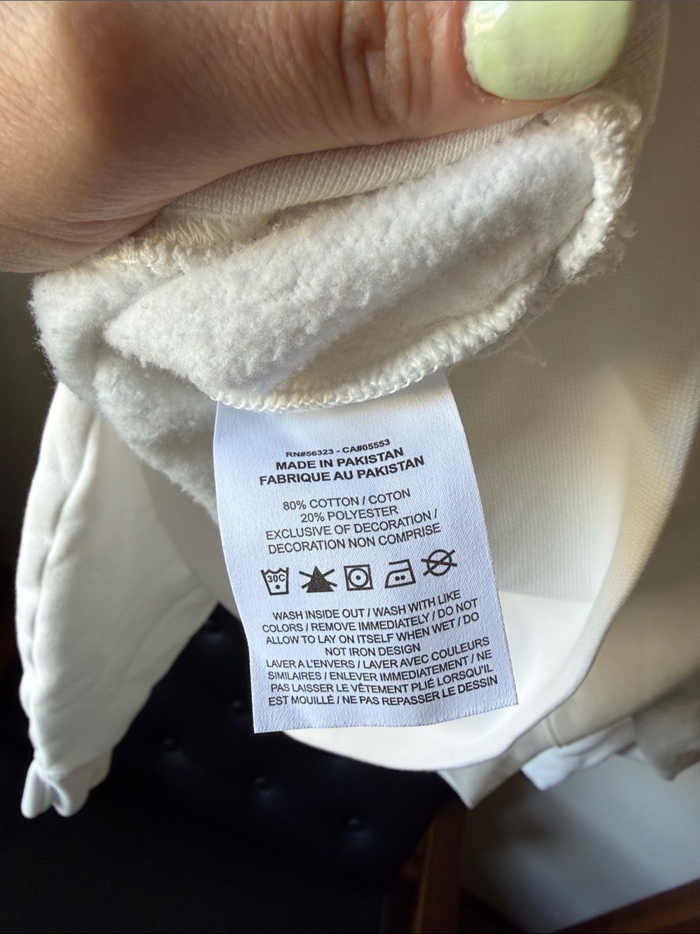Nike White Crewneck Sweatshirt with Small Black Swoosh - Picture 5 of 5